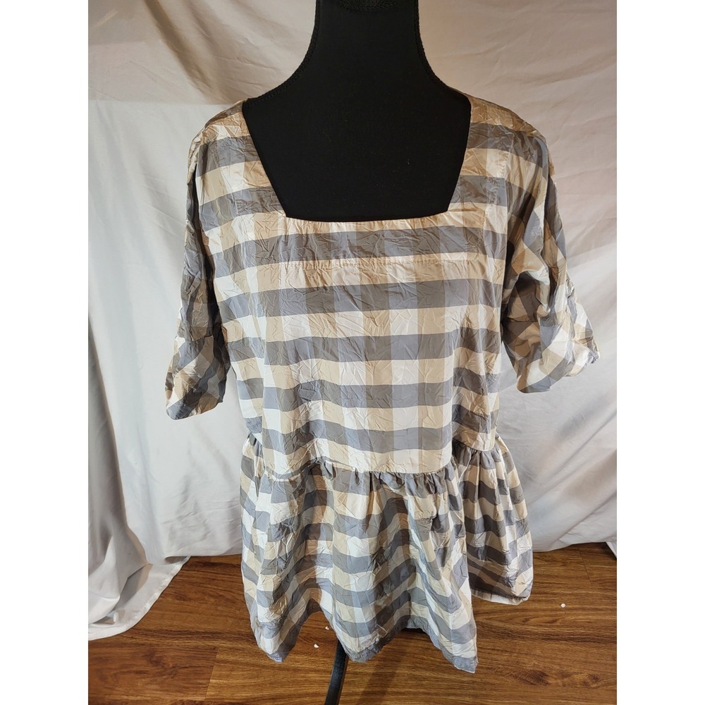 Gershon Bram Size Small Plaid Baby Doll Tunic Boxy Oversized
